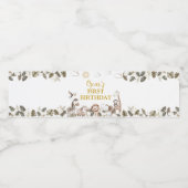 Safari Wild One Birthday Party Water Bottle Label Waterfles Etiket (Enkel label)