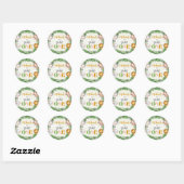 Safari Wild One Birthday Ronde Sticker (Vel)