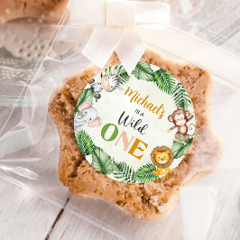 Safari Wild One Birthday Ronde Sticker