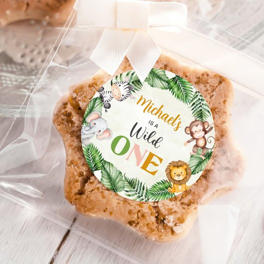 Safari Wild One Birthday Ronde Sticker