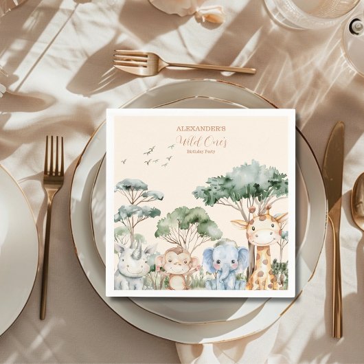 Safari Wild One Birthday Servet