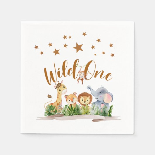 Safari Wild One Birthday Servet (Voorkant)