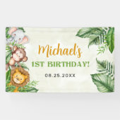 Safari Wild One Birthday Spandoek (Horizontaal)
