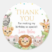 Safari Wild One Birthday Sticker Labels (Voorkant)
