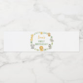 Safari Wild One Birthday Water Bottle Label Waterfles Etiket (Enkel label)