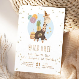 Safari Wild One Boy 1st Birthday Kaart
