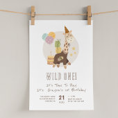 Safari Wild One Boy 1st Birthday Kaart