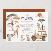 Safari Wild One Boy 1st Birthday