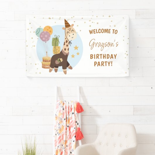 Safari Wild One Boy Verjaardag Welkom Spandoek (Insitu)