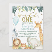 Safari Wild One First Birthday Kaart (Voorkant)