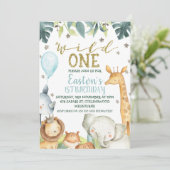 Safari Wild One First Birthday Kaart (Staand voorkant)