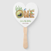 Safari Wild One Foto 1st Birthday Animals Wood Na Handwaaier (Voorkant)