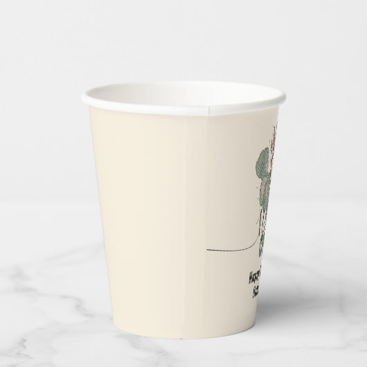 Safari Wild One Giraffe Animal Birthday Papieren Bekers (Rechts)