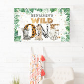 Safari Wild One Gold Confetti 1e verjaardag Spandoek (Insitu)