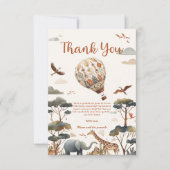 Safari Wild One Hete Luchtballon & Oerwoud Verjaar Bedankkaart (Voorkant)