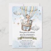 Safari Wild One Hot Air Balloon Birthday Party Kaart (Voorkant)