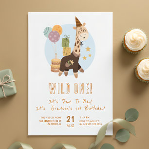 Safari Wild One Jongen 1e Verjaardag Kaart