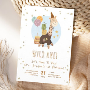 Safari Wild One Jongen 1e Verjaardag Kaart