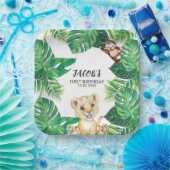 Safari Wild One Jungle Animal 1st Birthday Papieren Bordje (Feest)