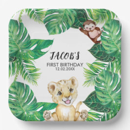 Safari Wild One Jungle Animal 1st Birthday Papieren Bordje
