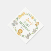Safari Wild One Jungle Animals Birthday Napkin Servet (Hoek)