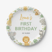 Safari Wild One Jungle Animals Birthday Papieren Bordje (Voorkant)