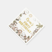 Safari Wild One Jungle Animals Birthday Party Servet (Hoek)