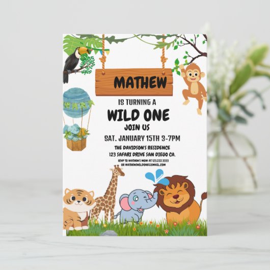 Safari Wild One Kaart (Staand voorkant)