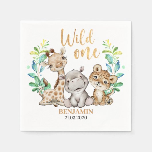 Safari Wild One Napkins Servet (Voorkant)