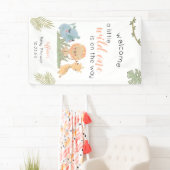 Safari Wild One op weg naar een babymeisje Spandoek (Insitu)