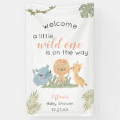 Safari Wild One op weg naar een babymeisje Spandoek (Verticaal)