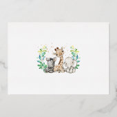 Safari Wild One Photo Real Gold Folie Uitnodiging (Achterkant)