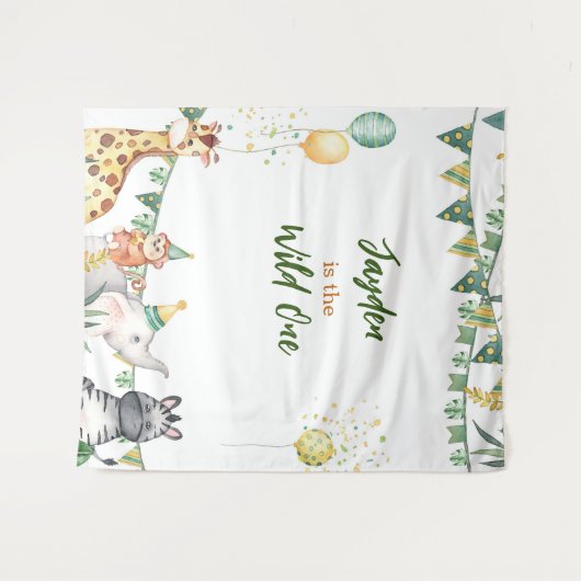 Safari Wild One Tapestry/ Backdrop Wandkleed (Voorkant (horizontaal))