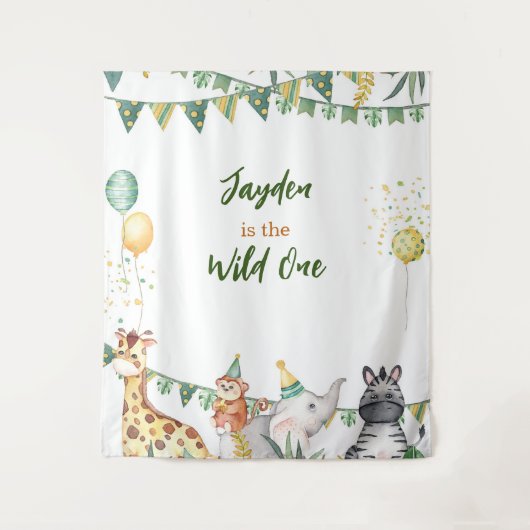 Safari Wild One Tapestry/ Backdrop Wandkleed (Voorkant)