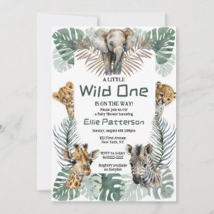 Safari "Wild One" Theme Baby shower Uitnodiging
