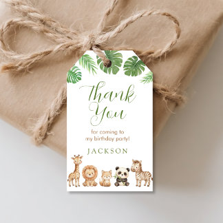 Safari Wild One Verjaardag Favor Tags Cadeaulabel