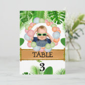 Safari Wild One Verjaardag FOTO Tafelnummer (Staand voorkant)