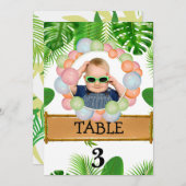 Safari Wild One Verjaardag FOTO Tafelnummer (Voorkant / Achterkant)