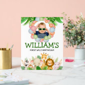 Safari Wild One Verjaardag FOTO Welkom Teken Acryl Bord (Huwelijk)