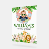 Safari Wild One Verjaardag FOTO Welkom Teken Acryl Bord (Hoek)