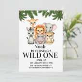 Safari Wild One Verjaardag Kaart (Staand voorkant)