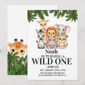 Safari Wild One Verjaardag Kaart (Voorkant / Achterkant)