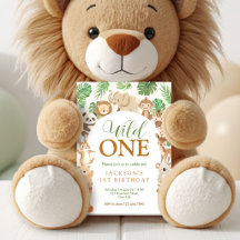 Safari Wild One Verjaardagsuitnodiging