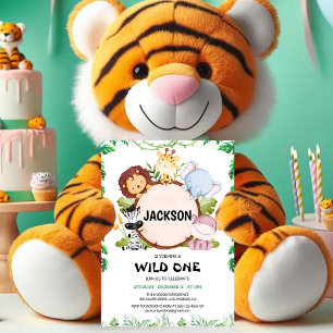 Safari Wild One Verjaardagsuitnodiging Kaart