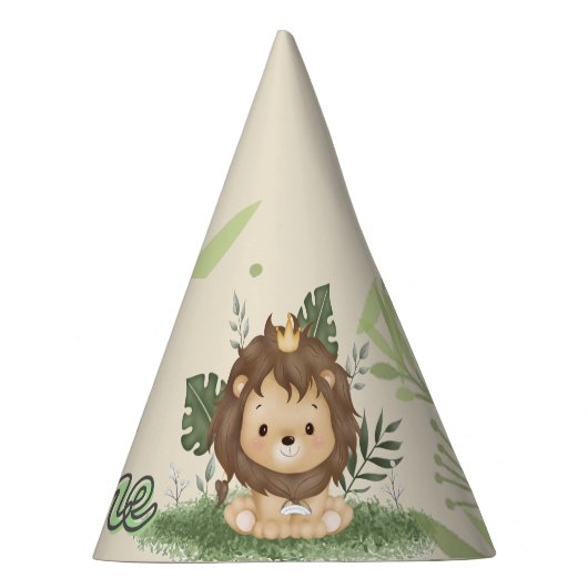 Safari Wild One Watercolor 1st Birthday Feesthoedjes (Rechts)