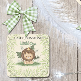 Safari Wild One Watercolor 1st Birthday Kartonnen Onderzetters