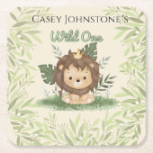 Safari Wild One Watercolor 1st Birthday Kartonnen Onderzetters (Voorkant)