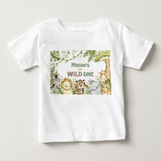 Safari Wild One Watercolor Verjaardag (Voorkant)