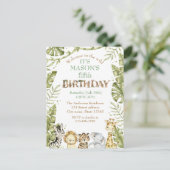 Safari Wild One Watercolour Verjaardag Briefkaart (Staand voorkant)