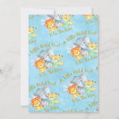 Safari Wild One Waterverf Baby shower Invitation Kaart (Achterkant)